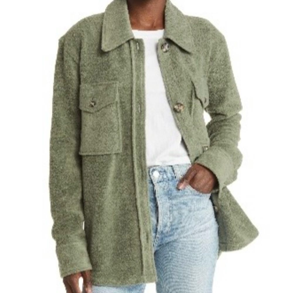 Faherty Sage Green Teddy Jacket NWOT